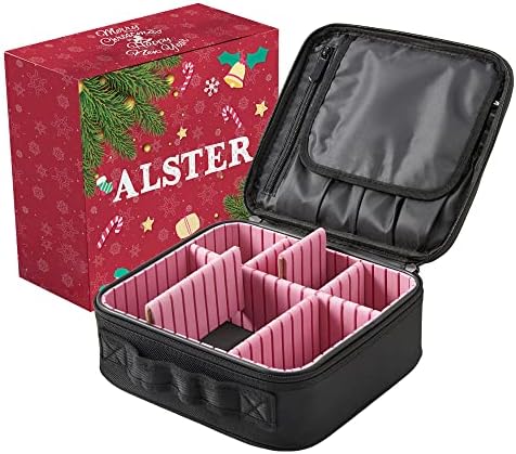 Alster Travel Makeup Torba, kozmetička torba s podesivim razdjelnicima za žene poklon, veliki prenosivi organizator
