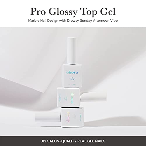 ohora Pro sjajni gornji Gel + Polusušeni gel paket traka za nokte