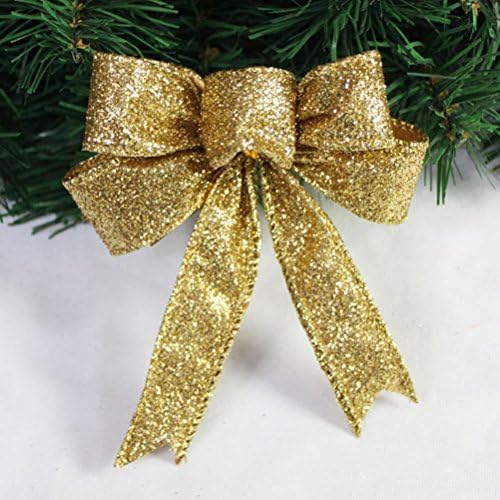 Amosfun Božić Dekoracije Zlato Glitter Umjetni Božić Lukknot Božić Tree Vijence Decor Ornament