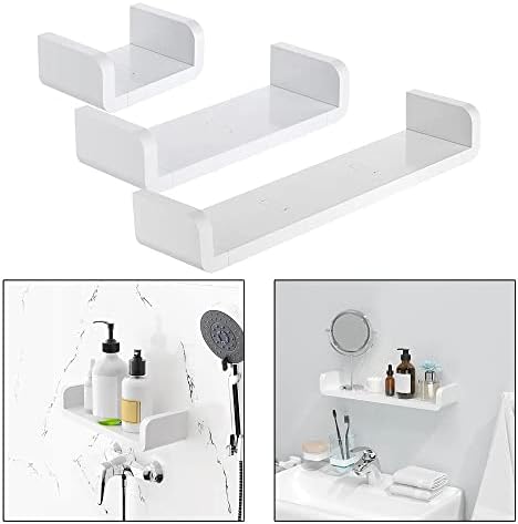 JAHH plutajuće zidne viseće police bijeli u oblikovan za kupatilo Organizator montiran noćni krevet spavaonica