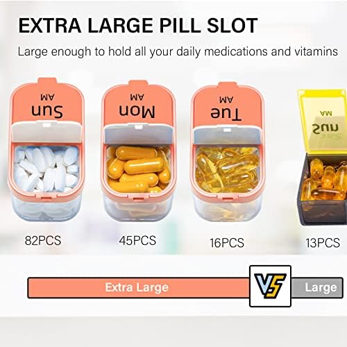 Odaro izuzetno veliki sedmični Organizator pilula 2 puta dnevno, kutija za pilule 7 dana ujutro