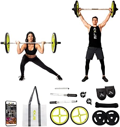 AXLE HOME GYM BUNDLE oprema za vježbanje - oprema za težinu, dva 5 kilograma, opseg otpora, sidra za stopala i torba, fitness i obuka za muškarce, žene i mlade