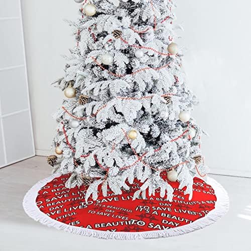 Prekrasan je dan za spašavanje života Ispis suknje za božićno drvce sa reselom za sretnu božićnu zabavu pod Xmas stablom