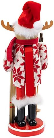 FUNPENY 17 Božić dekorativni Orašar, ručno rađeni drveni skijaš Irvas, praznični poklon za losove igračke,