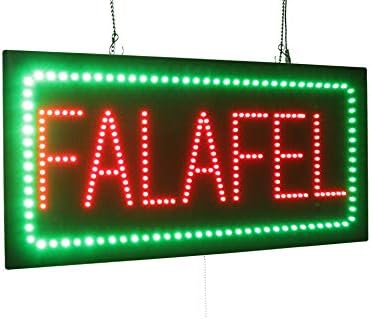 Falafel znak, natpise, LED Neon Open, Store, Window, Shop, Business, Prikaz, Grand Otvori poklon. Halal, Restoran, Hummus, Shawarma
