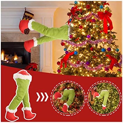 Aqxkit Memeishop Božićni kradljivi božićni pozira-sposobne za plišane noge za božićne ukrase Punjene noge Toj lutka za božićno drvce ulazni dekor božićnog vijenca Xmas dekor