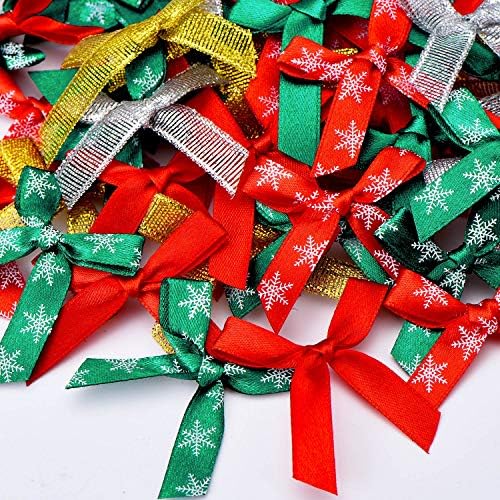400 komada Mini Božićni lukovi traka lukovi Glitter Bowknot za zanate ukrasi vjenčanje Rođendanska zabava dekoracija Doma poklon potrepštine za umotavanje, razne boje
