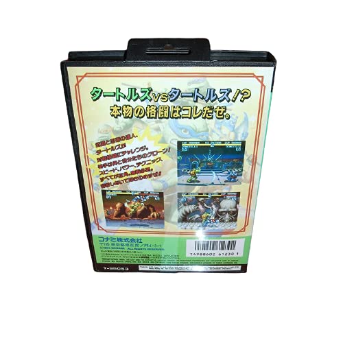 Aditi Turtles turnirski borci Japan pokrivaju kutiju i priručnik za SEGA Megadrive Genesis Video Game Console