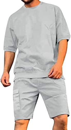 Summer Thirts Majice za muškarce Ljetna radna odjeća Multi Pocket Capris Muški sportski set Trend Ležerne vune kratkih rukava