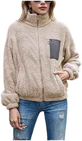 Zimski kaputi za žene Reverzibilni runo obrezane jakne Top Color Block Fleece jakna