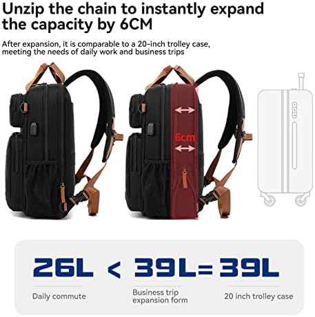 DWQOO 3 u 1 putni ruksak za Laptop,kompjuterske torbe od 15,6 inča za muškarce i žene, proširive, najlonski