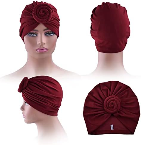 6 komada ženski Turban šešir head Wraps za žene Twist Knot prethodno vezani turbani za šešire za žene