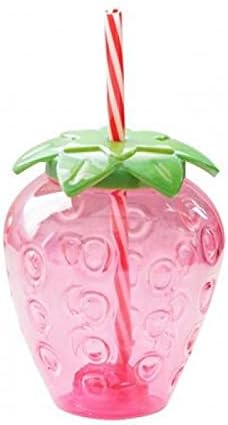 JZRH prozirna čaša od jagoda, šalica slame, mlijeko čaj za voće, čaše za hladno piće, plastična
