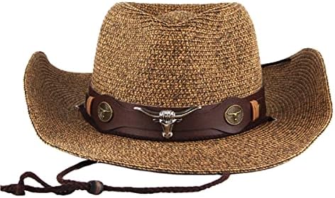 Muška slama Cowgirl kaubojski šešir žene diskete Široki obod sunčani šešir upf50 Western Panama