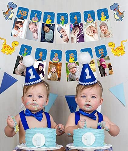 WODCM 1. rođendan Baner za bebe iz novorođenčeta do 12 mjeseci prvi rođendan ukrasi dječak ili djevojčica mjesečna prekretnice Garland prvi rođendan zabava ukras za fotografije sa okvirom sa okvirom