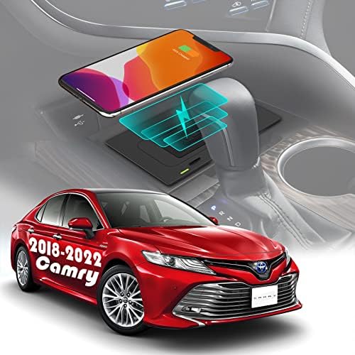 Carqiwireless Bežični punjač za Toyota Camry oprema 2018 2019 2020 2021 2022 2023, bežični telefon za punjenje kamery xse se trd le xle hibridni noćni dijelovi automobila u unutrašnjosti automobila