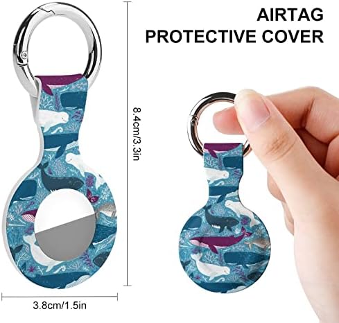 Whales Pattern Cover zaštitna futrola kompatibilna za AirTag držač lokatora protiv gubitka za ovratnik za prtljag novčanika Cat Dog Pets