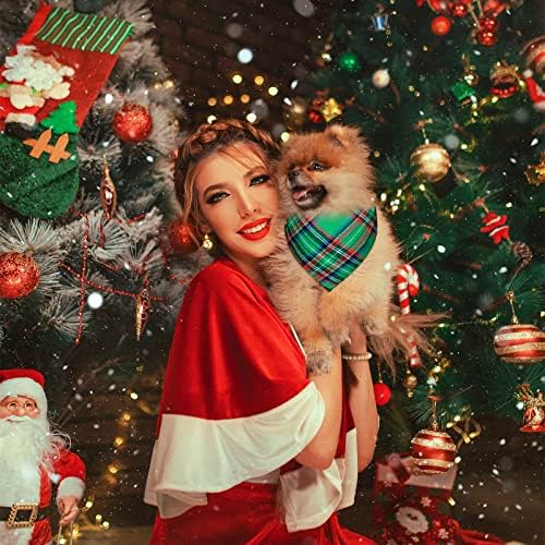 20 paketa Božićni pas Bandanas trougao pas šal klasični crveni Bivol karirani pahuljica pas maramica štene