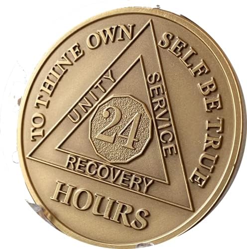 24 sata AA medaljon veliki 1.5 inčni teški Premium bronzani čip trezvenosti