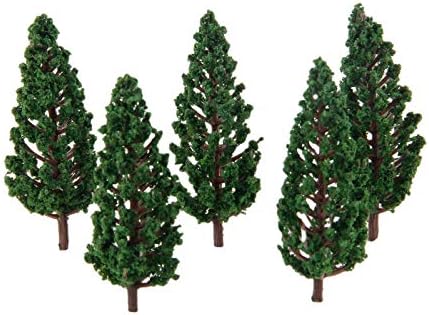 Yetaha 50pcs model drveća, vozovi Scenografija DIY Bor plastike Model Zelena stabla za oo HO Scale Railroad pejzažne arhitekture scene, 80mm/3.15