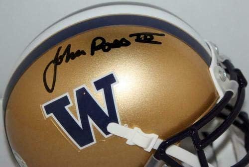 John Ross potpisao Washington Huskie Zlatni Mini šlem - JSA svjedok Auth* crni * - fakultetski