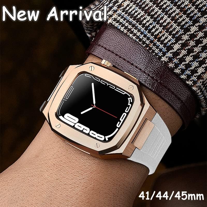 Maalya gumeni remen za Apple Watch Band 6 SE 5 4 44mm luksuzni modifikacijski komplet za iWatch 8 7 41mm 45mm