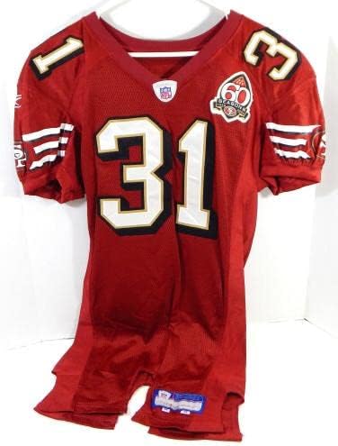 2006 San Francisco 49ers Sammy Davis 31 Igra Polovni crveni dres 60 Seasons Patch 6 - nepotpisana NFL igra
