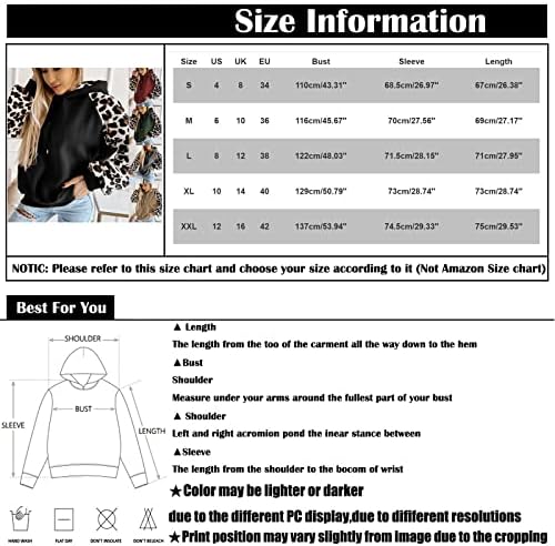 Sportski pulover Oioloy Ženske kapuljače sa punim rukavima Leopard Print Houdes Comfort Poliester