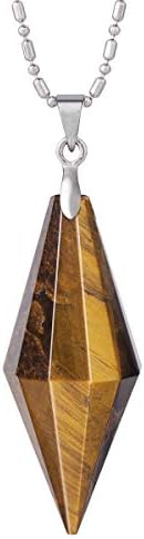 TUMBEELLUWA Izlječenje ogrlica za kristalno point kamena za muškarce i žene Reiki Chakra Stone Pendulum ogrlica za ukidanje