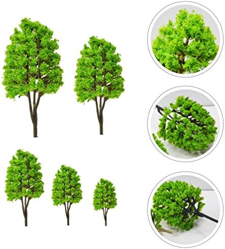 NUOBESTY Umjetne biljke zeleni dekor 10kom mješoviti model drveće model voz pejzaž Model pejzaž lažno
