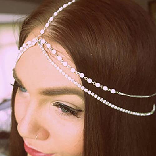 Fdesigner Boho Pearl Head Chain Vintage Crystal Headpieces vjenčanje Rhinestone Hair Jewelry Party Festival Hair Accessories za žene i djevojke
