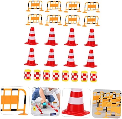 Toyandona 24pcs prometni put potpisuju barikade Rayan igračke za djecu dječje igračke za djecu djeca obrazovna igračka za reprodukciju na putu za igračke mini barikade Model Simulacijske znakove za simulaciju