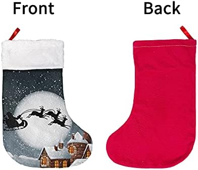 Frustriee Santa Claus Print 6 paketi Veliki božićni čarapa Xmas Holiday Party Dekoracije za kamin
