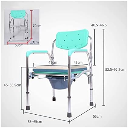 COTCLO Homecare Komodna stolica sa 7 podesivih visina i lijevanim plastičnim naslonima za ruke izdržljiva
