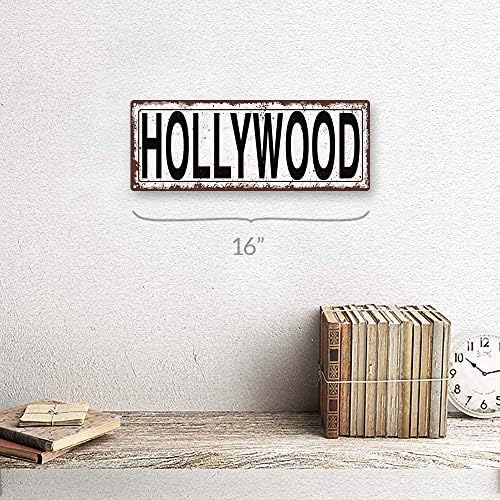 Domaći Akcenti Hollywood 6 x16 metalni znak, rustikalni, Kalifornija, Filmovi