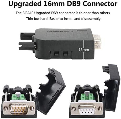 Konektor za brešenje DB9, bifale DB9 priključak bez lemljenja RS232 D-Sub serijski adapteri 16mm tanji 9 PIN priključak za priključak za brežuju tabla sa dugim vijcima