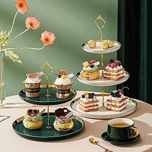 COFELIFE 3 TERE Keramički torta - elegantan čet za desertne cupcake - pecivo posluživanje ladice za čaj za čaj, vjenčanje i rođendan