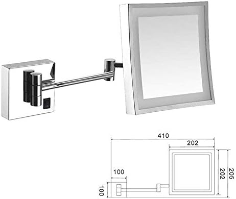 NOVOCE zidna ogledala ogledalo za brijanje šminke ogledalo za hotelsku ispraznost sa podesivim proširivim kvadratnim 8 inčnim 3x uvećanjem
