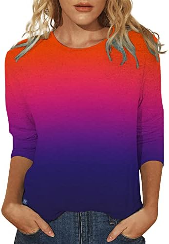 Ženska boja Blok okrugli vrat Tunic vrhovi dugih rukava Ležerne prilike labave majice Bluze