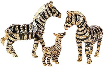 QIFU klasična Zebra Figruine emajlirana kutija za sitnice na šarke, jedinstven poklon za uređenje