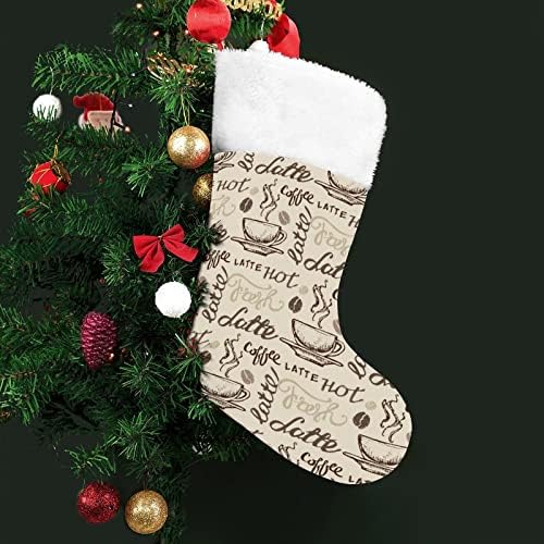 Uzorak kafe božićne čarape Božićne čarape torbica Porodični Xmas Decor