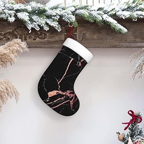 AABSTBFM Black Rose Gold Marble Božićne čarape Kamin Viseći čarape za obiteljski Božićni ukras