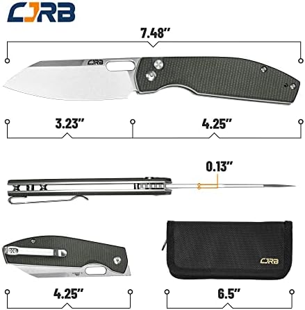 CJRB džepni EDC nož Ekko brava na dugme mali sklopivi nož ar-RPM9 Čelična oštrica i zelena Micarta