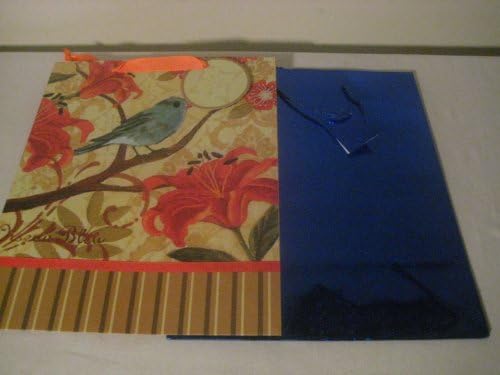 Pokloni torba dizajn ptica sa cvijetom 12.5 in x 10 in x 12.5 in sa besplatnom plavom torbom 12.5