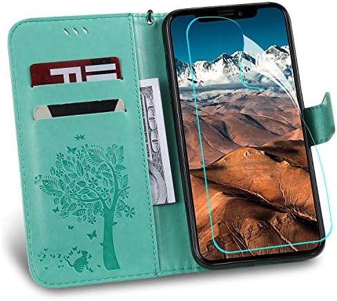 NOMO iPhone 11 Pro Max futrola sa štitnikom za ekran, iPhone 11 Pro Max torbica za novčanik,Flip Case PU Leather