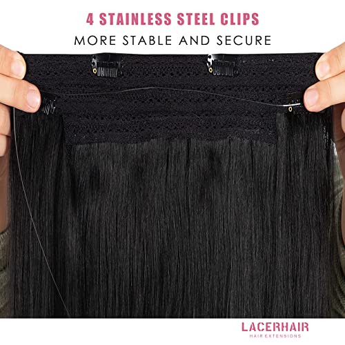 Lacer hair Wire Hair Extensions Real Human Hair Jet Black Invisible Wire Hair Extensions for women Silky Straight