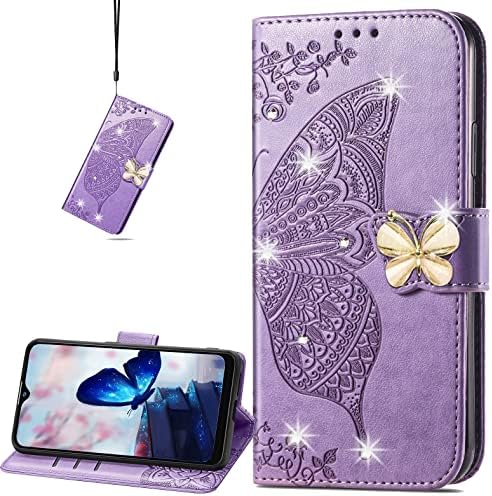 CCSmall torbica za novčanik za Motorola Moto G31, 3D leptir cvijet PU koža sa držačem utora za kreditne kartice