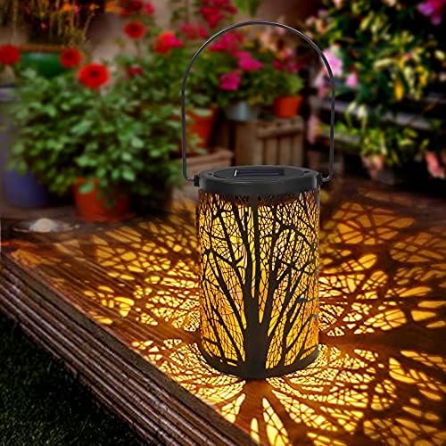 DEAUNBR solarni fenjer vanjskim svjetlima za ukrasnu atmosferu viseći vrtni fenjer cylindricl stol svjetiljka noćno svjetlo toplo rasvjeta za dvorište, zabava, šetnica, terasa, vrt, travnjak