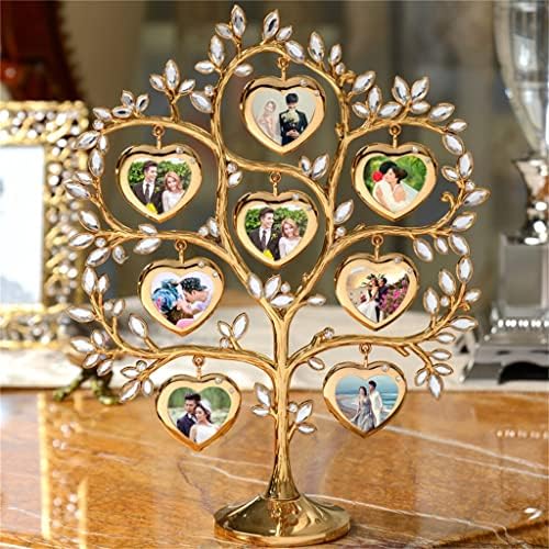 Dlvkhkl Porodično stablo sa 8 visećih okvira za slike Metalni stol Top Dekoracija okvira fotografije