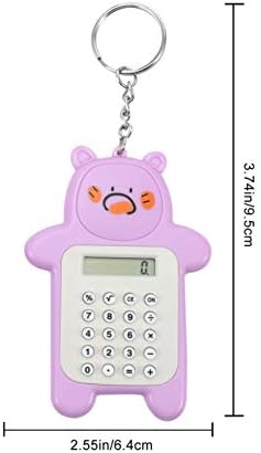 Patkaw Goodie Bag Pupljeni 3pcs Mini kalkulator Kreativni slatki crtani kalkulator Elektronski džep Kalkulator Ključnjak Privjesak za privjesak za ključeve prstena